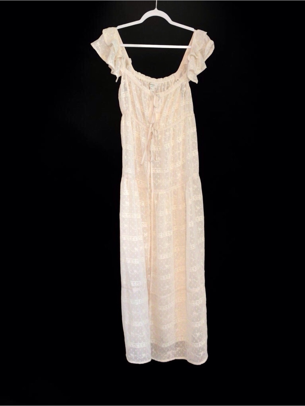 Womens Privy by Collabo Cream Lace Kimono Duster with Ruffle Straps